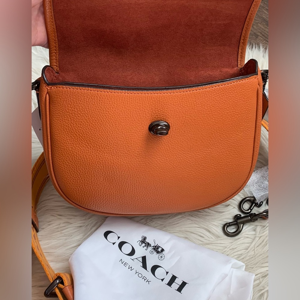 Coach Willow Saddle Bag With Leather And Web Straps - Picture 16 of 17